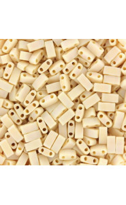 Miyuki half tila 5x2.4mm beads - Matted opaque pear ab HTL-493FR